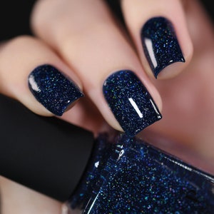 You Up? - Deep Navy Blue Holographic Nail Polish