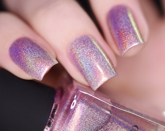 Morning Rays - Mauve Pink Holographic Shimmer Nail Polish