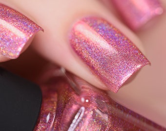 Kiss And Tell - Flamingo Pink Ultra Holographic Nail Polish