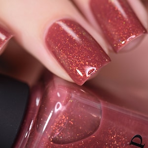 Cross My Heart - Crisp Rustic Red Holographic Jelly Nail Polish