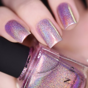 Morning Rays Mauve Pink Holographic Shimmer Nail Polish image 1