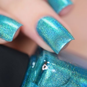 Sail Away - Vivid Turquoise Ultra Holographic Nail Polish