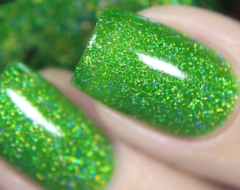 Someday - Juicy Lime Green Holographic Sheer Jelly Nail Polish