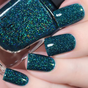 Cheers - Creamy Forest Blue-Green Holographic Nail Polish