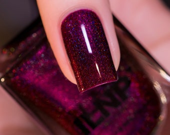 Black Orchid - Deep Burgundy / Plum Vampy Holographic Nail Polish