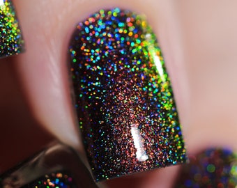 Candlelight - Orange to Green Color Kissed Ultra Holographic After Dark Nail Polish