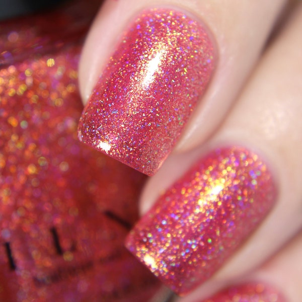 Citrus Punch - Orange Coral Holographic Nail Polish