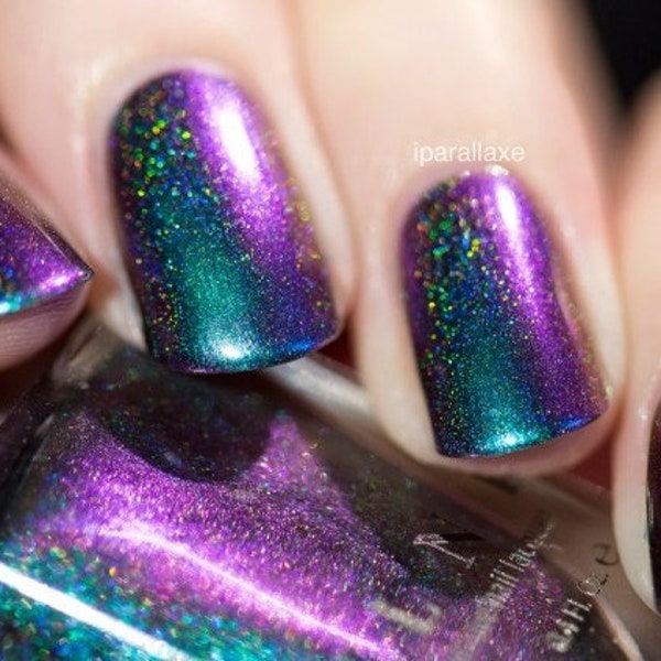 Hush (H) - Teal, Blue, Violet, Orange, Red Holographic Ultra Chrome Color Shifting Nail Polish