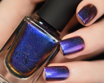 Cygnus Loop (H) - Blue, Purple, Red, Orange, Yellow Holographic Ultra Chrome Color Shifting Nail Polish