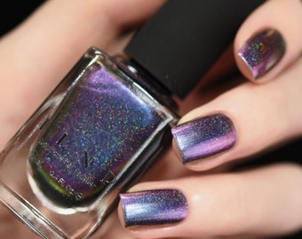 Peace (H) - Blue, Purple, Fuchsia, Pink, Gold Ultra Chrome Color Shifting Holographic Nail Polish