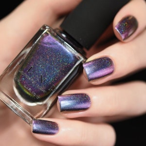 Peace (H) - Blue, Purple, Fuchsia, Pink, Gold Ultra Chrome Color Shifting Holographic Nail Polish