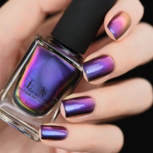 Peace - Blau, Lila, Fuschia, Pink, Gold Farbverschiebung Ultra Chrom Nagellack