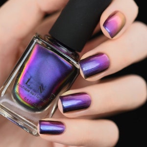 Peace - Blue, Purple, Fuschia, Pink, Gold Color Shifting Ultra Chrome Nail Polish