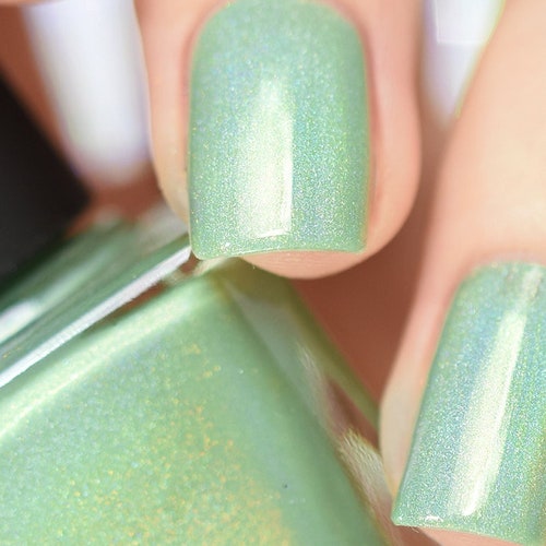 Princeton Refined Mint Green Holographic Nail Polish Etsy