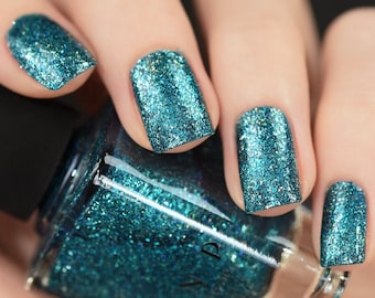 Time In A Bottle - Vivid Blue Holographic Nail Polish