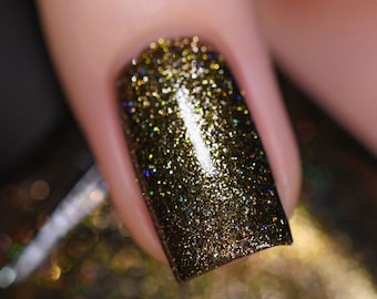 Caesar - Deep Olive Holographic Metallic Nail Polish