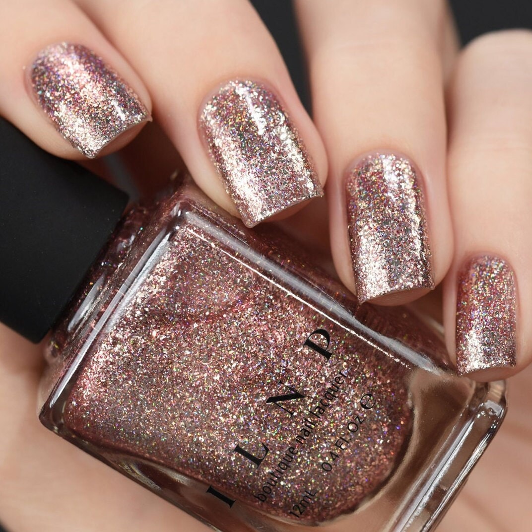 Madison Ave - Antique Pink Holographic Metallic Nail Polish - Etsy