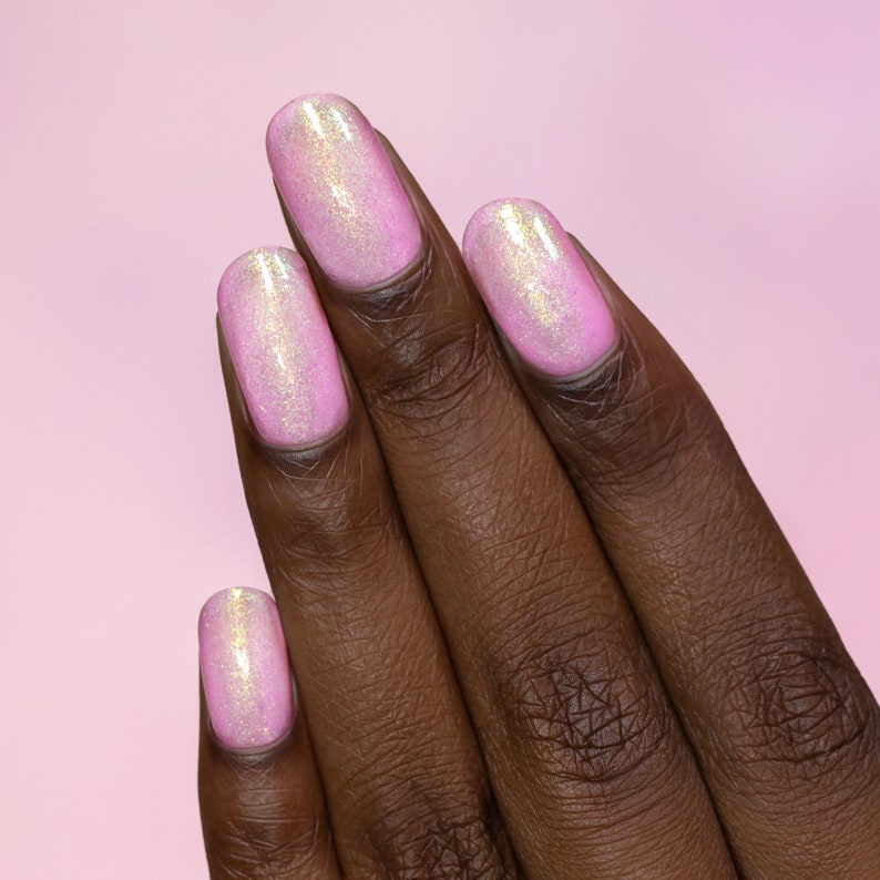 Fairy Floss Pastel Pink Shimmer Nail Polish image 5