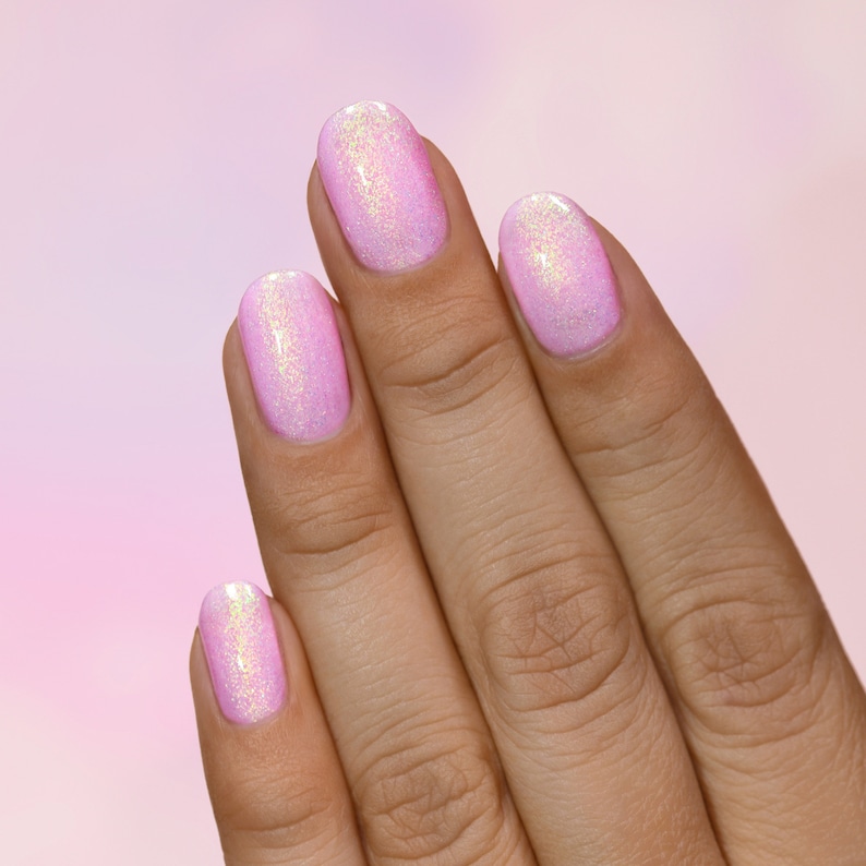 Fairy Floss Pastel Pink Shimmer Nail Polish image 4
