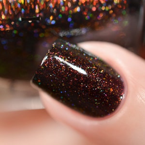 Underground Deep Black Holographic Shimmer Jelly Nail Polish image 7