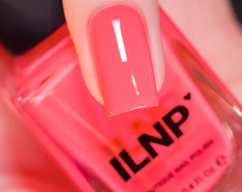 Summer - Warm Neon Coral Pink Cream Nail Polish