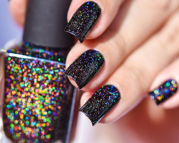 Cityscape - True Black Holographic Jelly Nail Polish - Etsy