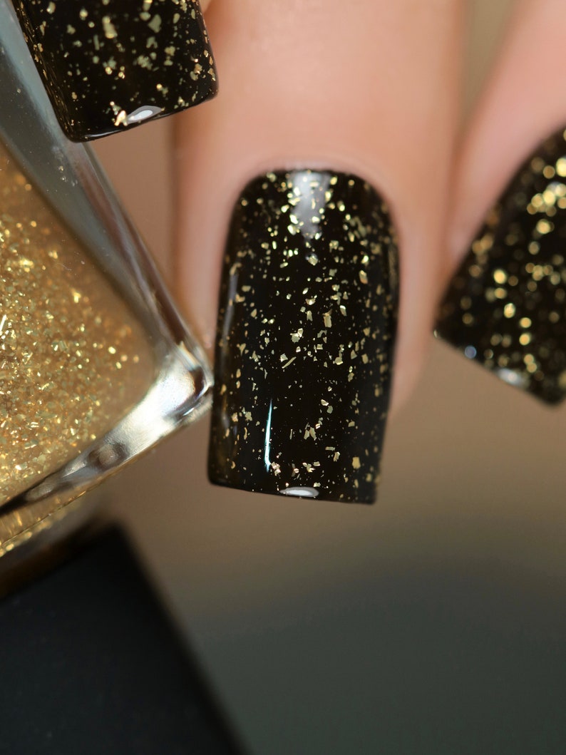 Karma Gold Flake Top Coat Nail Polish image 9