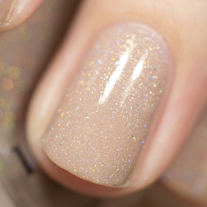 Chleo Neutral Blush Pink Holographic Sheer Jelly Nail Polish image 1