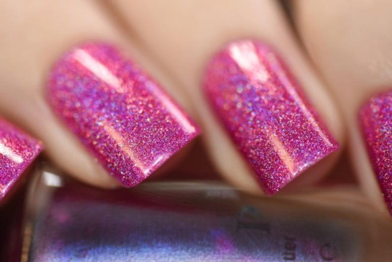 Paige Berry Pink Holographic Nail Polish image 5