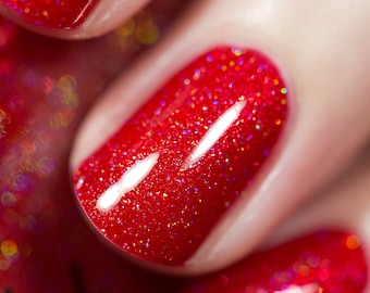 Stopping Traffic - Fire Engine Red Holographic Nail Polish