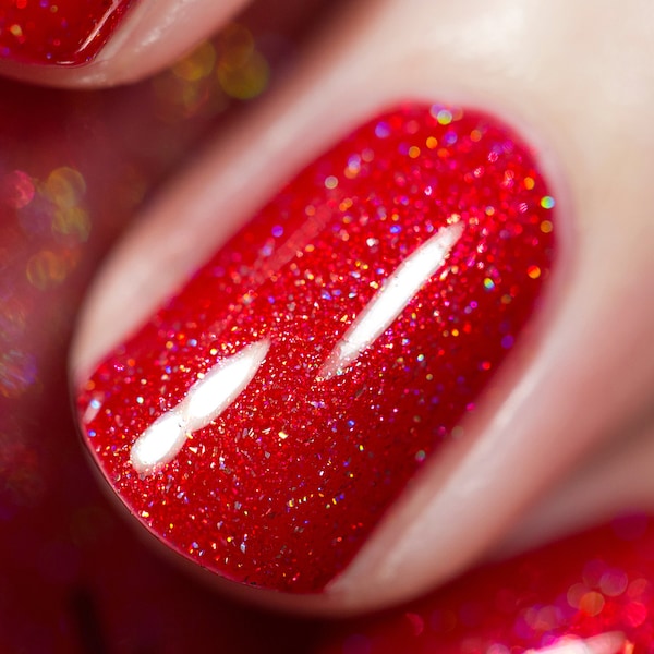 Stopping Traffic - Fire Engine Red Holographic Nail Polish