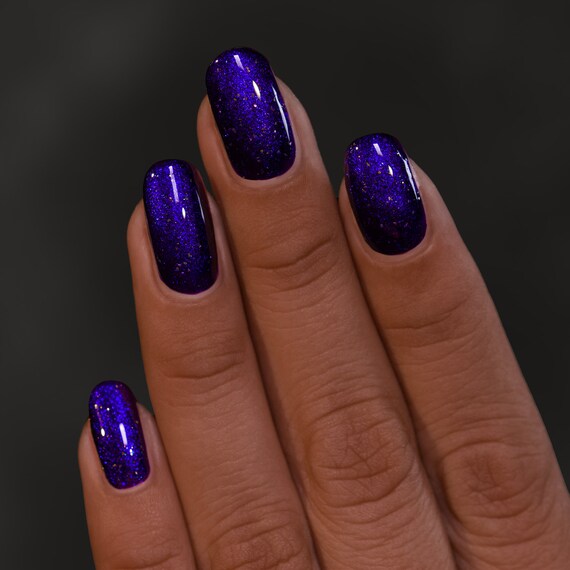 Alegria nail　ブラックs2+ブラックL Abracadabra - Bewitching Indigo Shimmer Nail Polish - Etsy