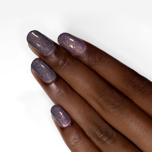 Chateau Charcoal Grey Holographic Shimmer Nail Polish image 7