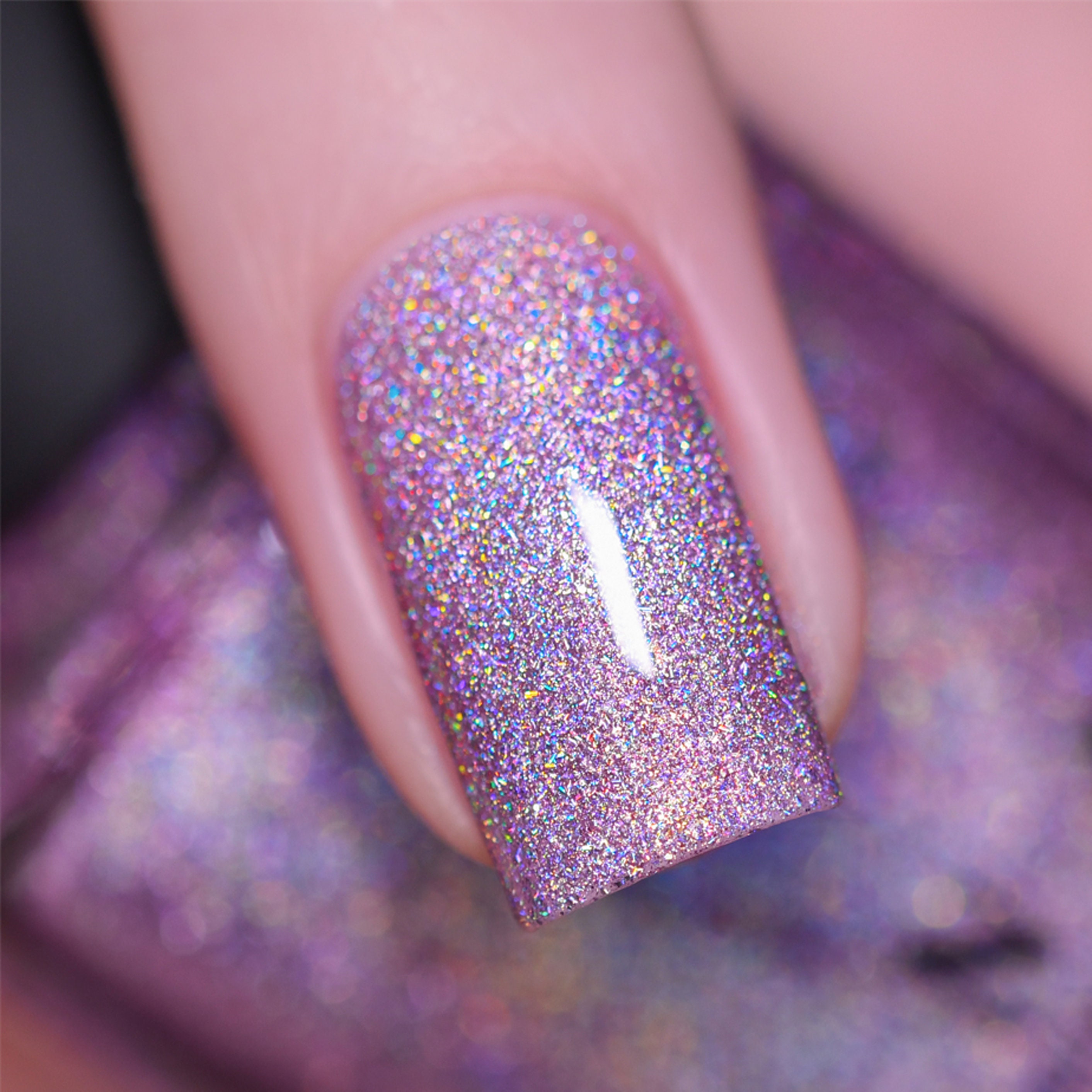 Buy Violet Purple Gray Iridescent Vegan Nail Polish, Lavender Shimmer  Holographic Nails Wildflowers Online in India - Etsy