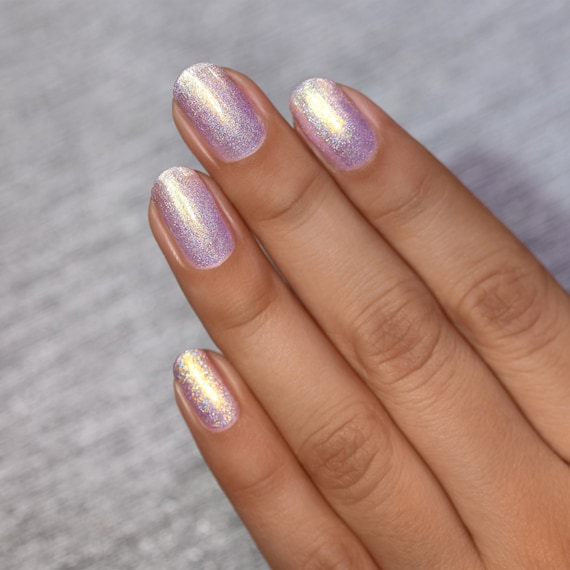 In the Clouds Pale Lilac Shimmer Holographic Nail Polish Etsy