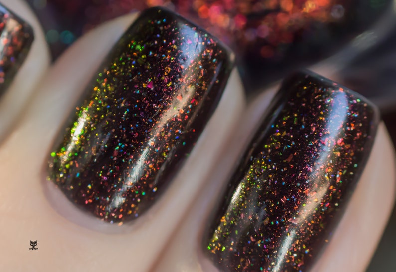 Underground Deep Black Holographic Shimmer Jelly Nail Polish image 6