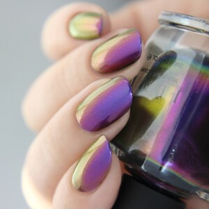 Tilted Purple, Magenta, Orange, Green Color Shifting Ultra Chrome Nail Polish image 8