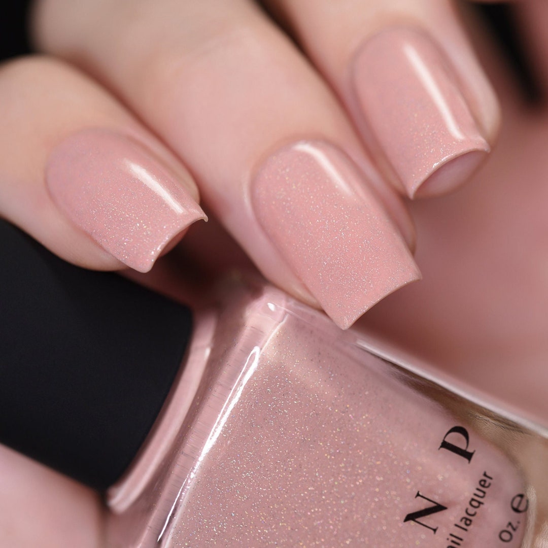 CEO Dusty Pink Nude Holographic Nail Polish - Etsy Japan 