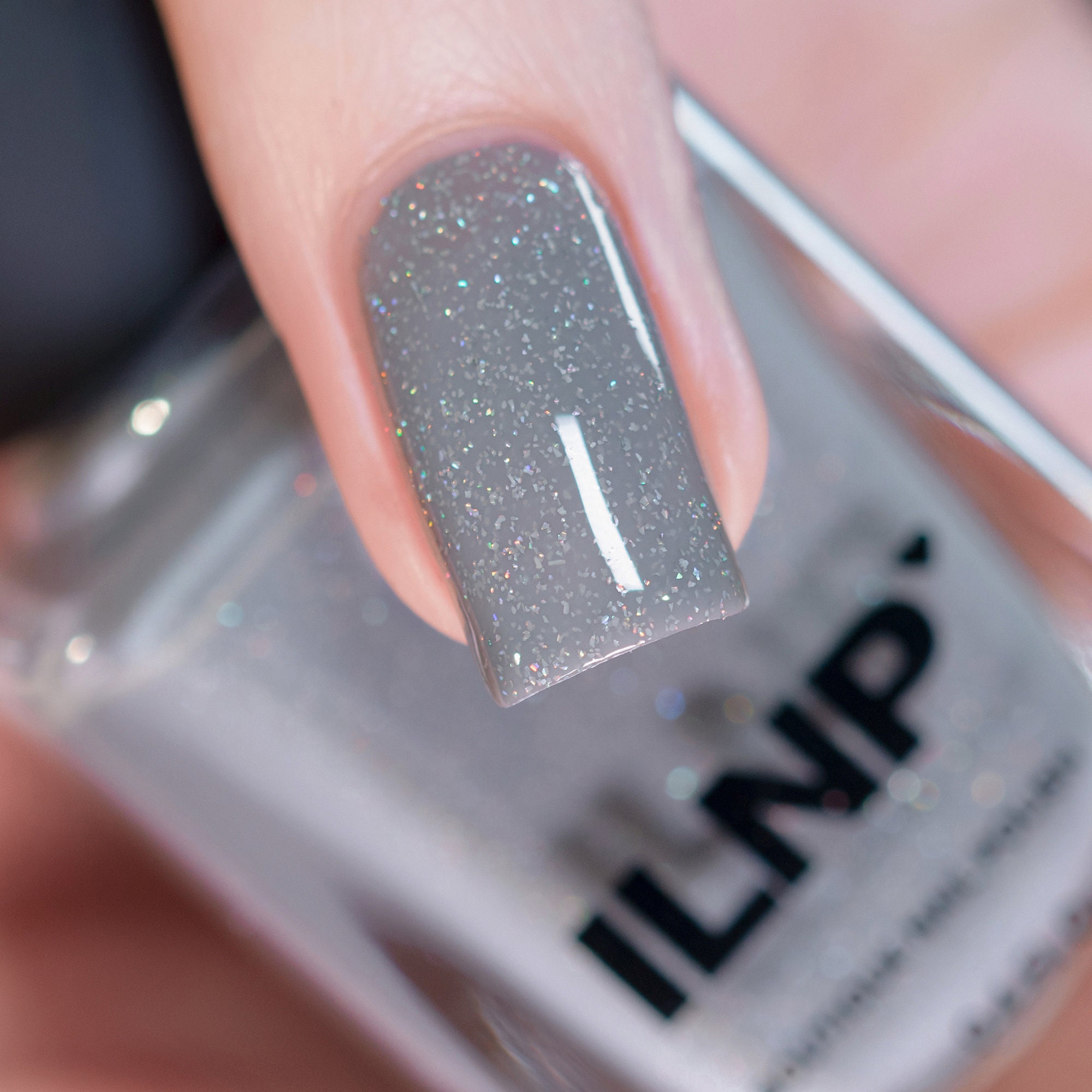 Sled Day - Creamy Light Grey Holographic Jelly Nail Polish