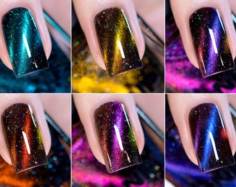 Nightlife Collection - Bold and Bright Black-Based Magnetic Nail Polish Collection