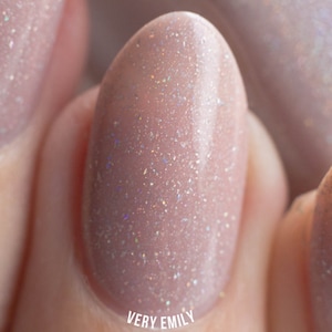 Chleo Neutral Blush Pink Holographic Sheer Jelly Nail Polish image 4