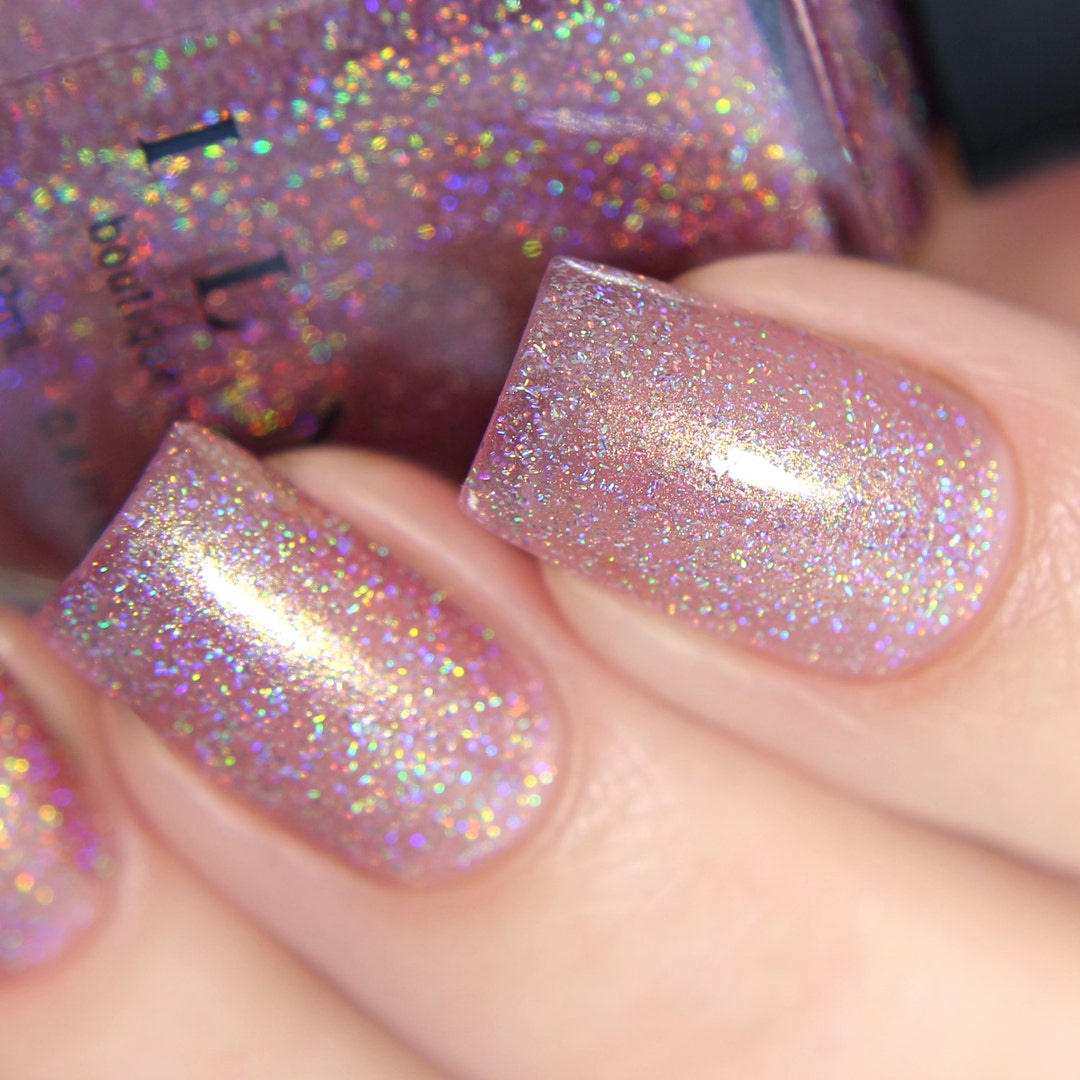 Ballet Slipper Soft Pink Holographic Nail Polish UK