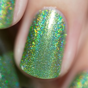 1UP - Vivid Lime Green Holographic Nail Polish