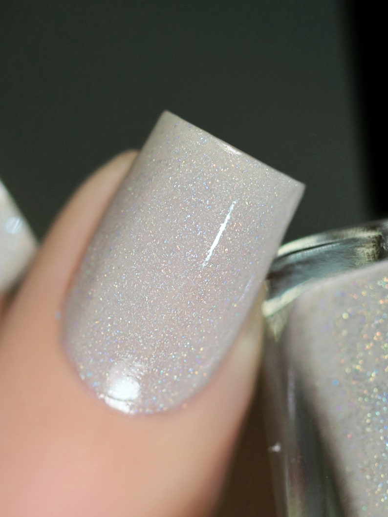 Set In Stone Creamy Greige Holographic Nail Polish image 4