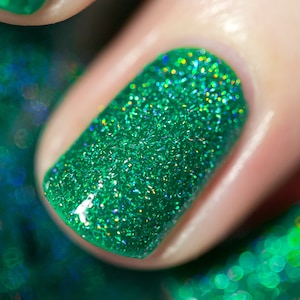 Hide and Seek - Shamrock Green Holographic Sheer Jelly Nail Polish