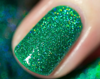 Hide and Seek - Shamrock Green Holographic Sheer Jelly Nail Polish