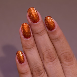 Pumpkin Patch Vivid Burnt Orange Shimmer Nail Polish image 5