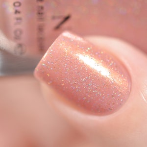 Bliss Soft Pink Holographic Nail Polish image 9