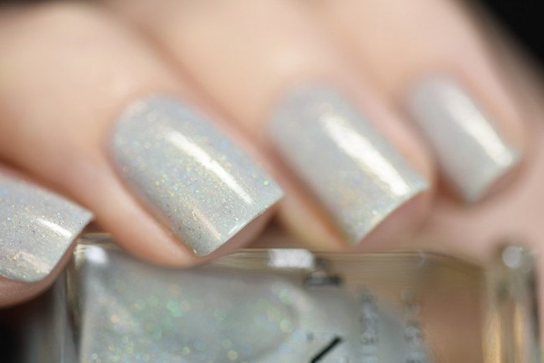 Paper Route Light Grey Holographic Nail Polish image 1