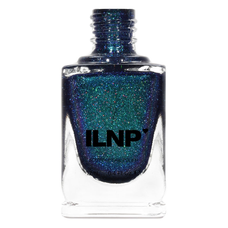 Interstellar Navy, Teal, Purple Holographic Nail Polish image 2